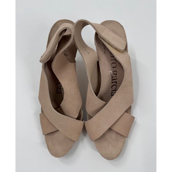 Pedro Garcia Libby Suede Cross Strap Heeled Sandals Size 38 or 8 - Picture 3 of 12